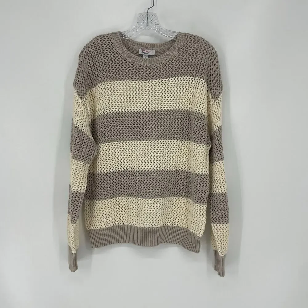 MOCO Boutique Stripe Knit pullover Sweater Size Small